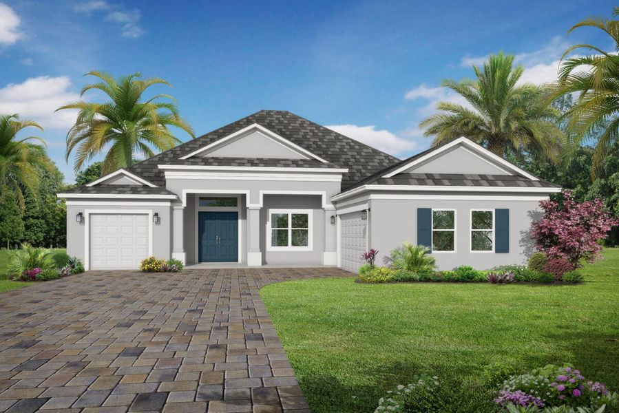 Representative exterior photo of a completed home built from the Santa Maria 2 by Medallion Home in Hampton Lakes, Sarasota, FL (Image 7). Representative exterior photo of a completed home built from the Santa Maria 2 by Medallion Home in Hampton Lakes, Sarasota, FL (Image 7).