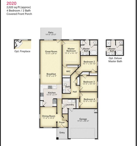 2D floor plan layout of this home in Cypress Green, Hockley, TX (Image 5).