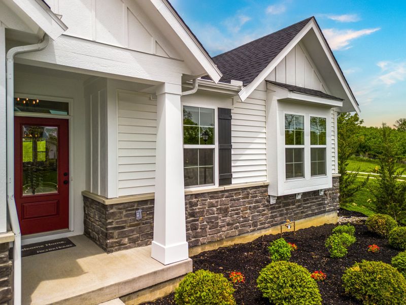 Representative exterior details of a home built from the Calvin by Fischer Homes in Twin Lakes, Hoschton (Image 4). Representative exterior details of a home built from the Calvin by Fischer Homes in Twin Lakes, Hoschton (Image 4).