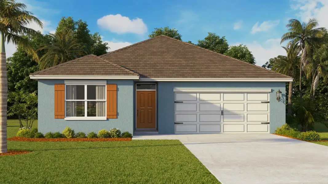 Representative exterior photo of a completed home built from the Lakeside by D.R. Horton in Travis Landing, Kissimmee, FL (Image 2). Representative exterior photo of a completed home built from the Lakeside by D.R. Horton in Travis Landing, Kissimmee, FL (Image 2).