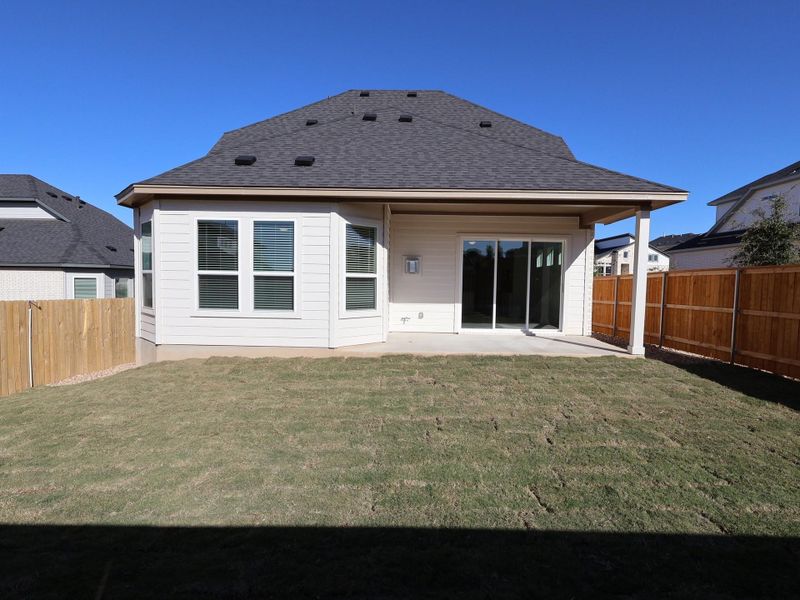 Exterior details and patio area of a home in Cedar Brook, Leander (Image 12).