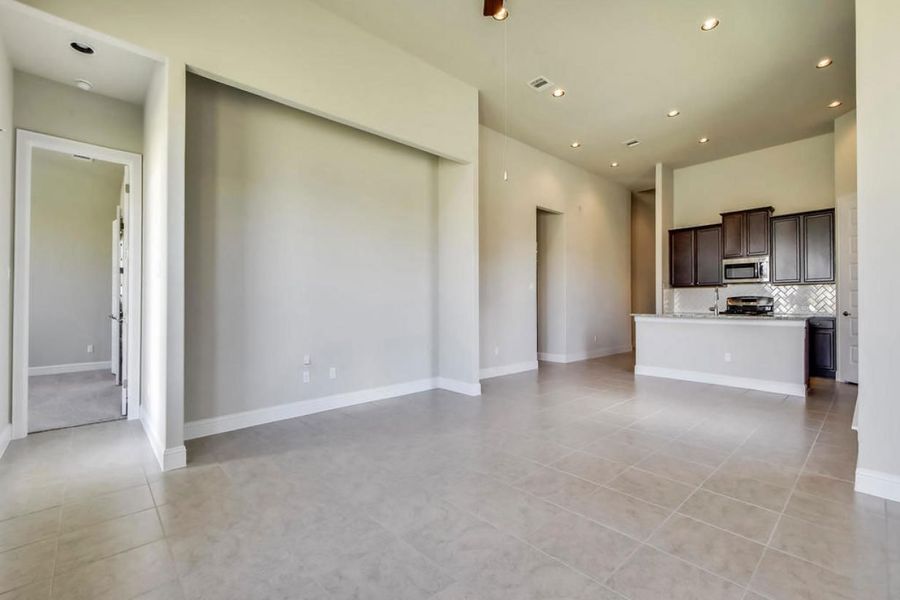 Representative unfurnished interior of a home built from the Oaks 1933 by Brohn Homes in Oaks at San Gabriel, Georgetown (Image 11).