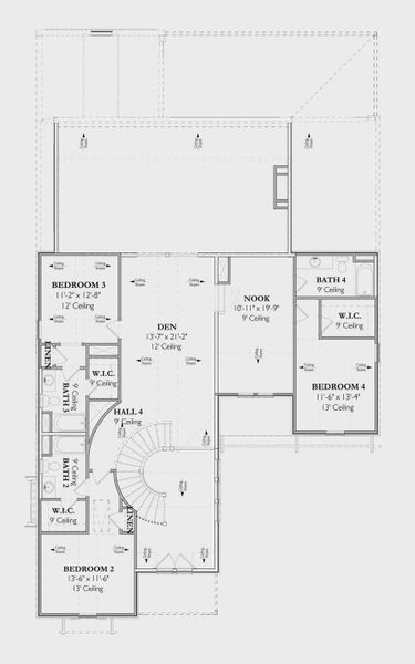 2D floor plan layout for the The Signature Mabel 3B by Signature Homes in Poplar Farms, Franklin, TN (Image 3).