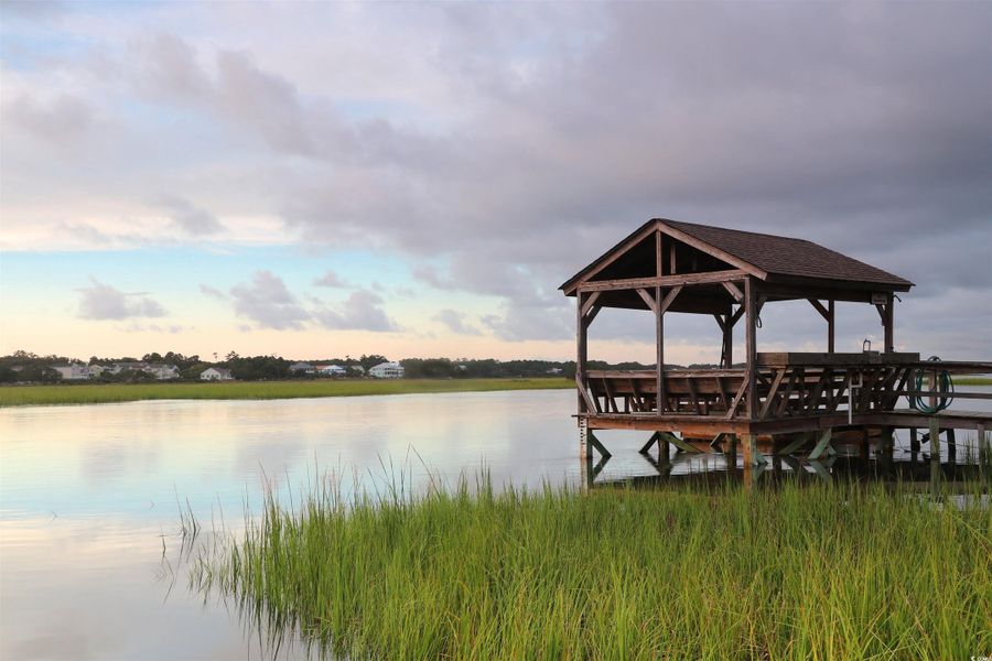 Dock with a water view