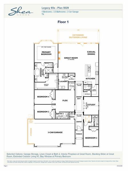 2D floor plan layout of this home in Legacy, Friendswood, TX (Image 4).