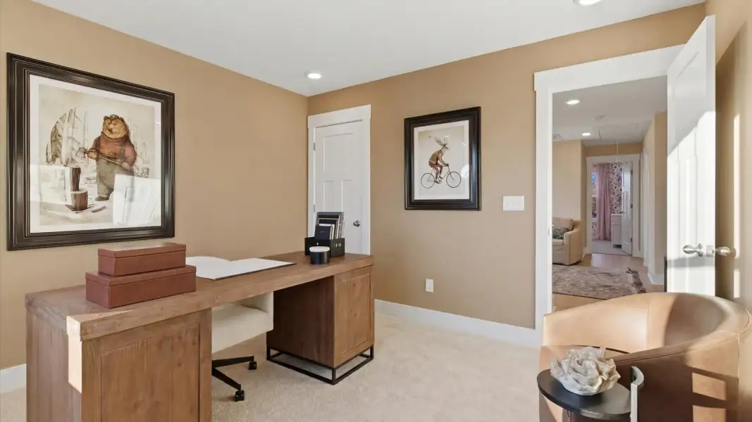 Accomplished study space with thoughtful design—perfect for working from home at the Lawson Design in Greenville, SC