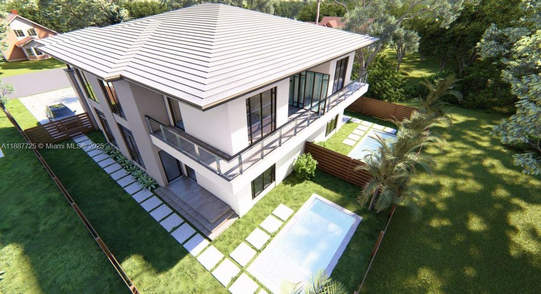 Exterior details and patio area of a home in , Miami (Image 3). Exterior details and patio area of a home in , Miami (Image 3).