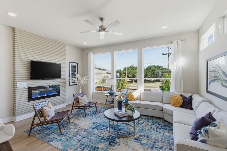 Furnished interior view inside a new home in Centero at Stone Oak, San Antonio (Image 7).
