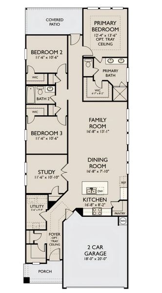 2D floor plan layout of this home in Emory Glen, Magnolia, TX (Image 5).