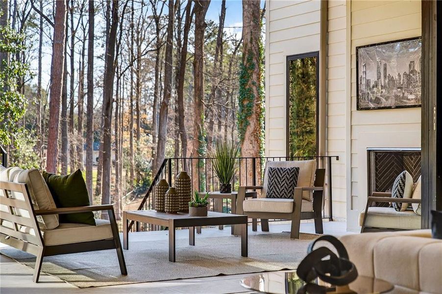 Exterior details and patio area of a home in , Atlanta (Image 29).