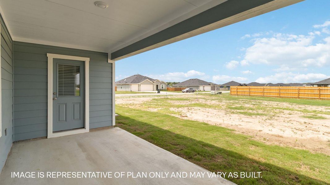 Exterior details and patio area of a home in Railhead, Cedar Creek (Image 18).