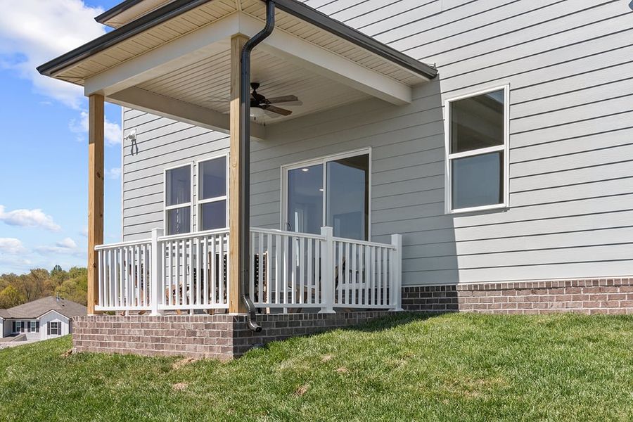 A house with a porch.