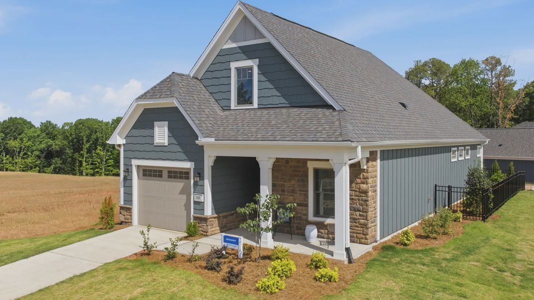 Representative exterior photo of a completed home built from the Rockaway by Epcon Communities in The Courtyards at Oak Grove, Durham, NC (Image 23).