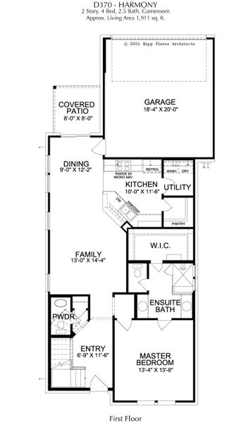 2D floor plan layout for the The Harmony - D370 by Landon Homes in Dominion at Brookhollow, Prosper, TX (Image 2). 2D floor plan layout for the The Harmony - D370 by Landon Homes in Dominion at Brookhollow, Prosper, TX (Image 2).