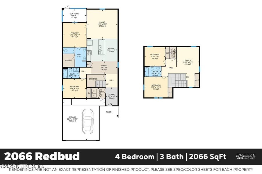 2D floor plan layout of this home in Walker’s Ridge – Phase II, Jacksonville, FL (Image 4).
