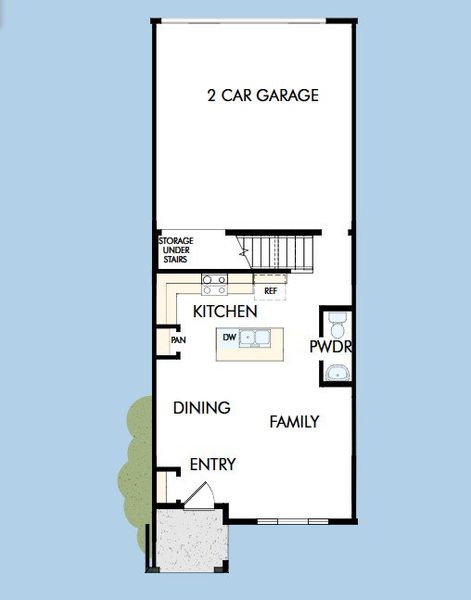 2D floor plan layout for the The Mistflower by David Weekley Homes in Hardy Pond Townhomes, Rock Hill, SC (Image 3).