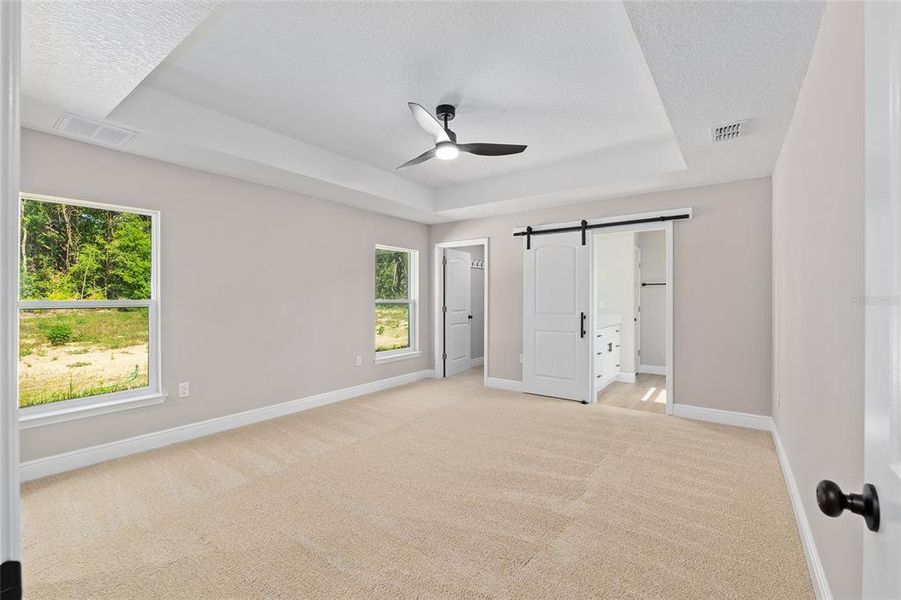 Primary Bedroom with trey ceiling