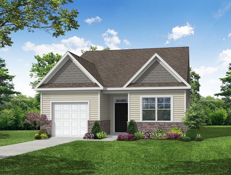Representative exterior photo of a completed home built from the Burton by Eastwood Homes in Caldwell Forest, Charlotte, NC (Image 4).