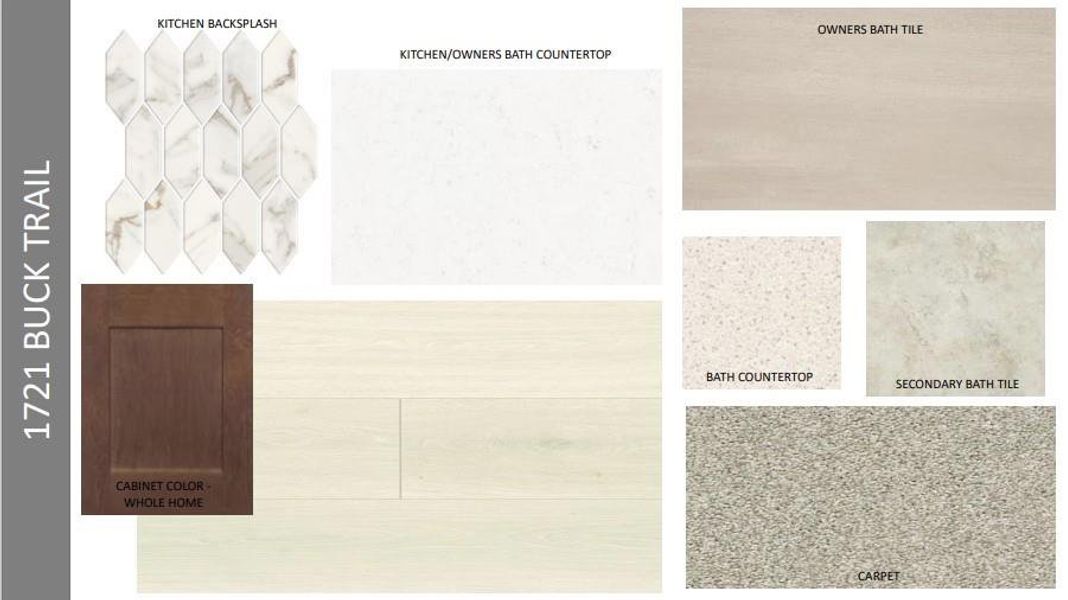 Design Selections.
Home is under construction, selections subject to change.