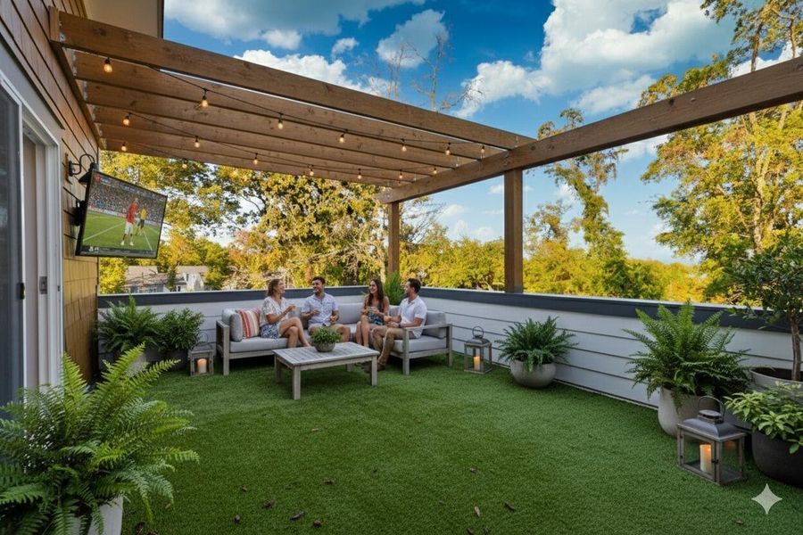 Exterior details and patio area of a home in Walk at Park Circle, North Charleston (Image 22). Exterior details and patio area of a home in Walk at Park Circle, North Charleston (Image 22).