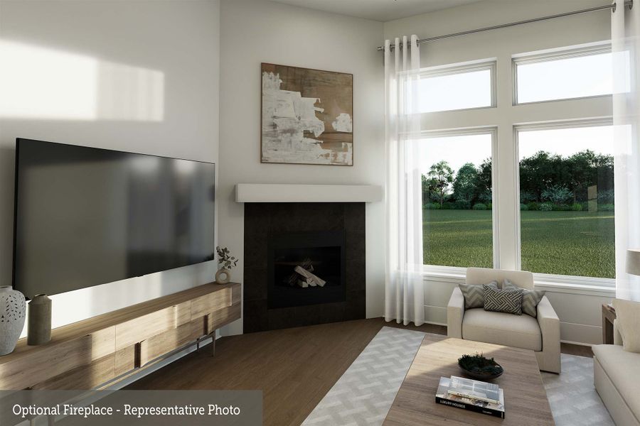 The Harold - Family Room with Optional Fireplace The Harold - Family Room with Optional Fireplace