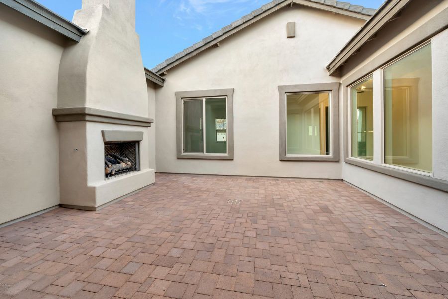 Exterior details and patio area of a home in The Heights at Victory, Buckeye (Image 21).