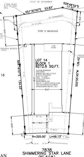 7838 Shimmering Star Lane preliminary plot plan