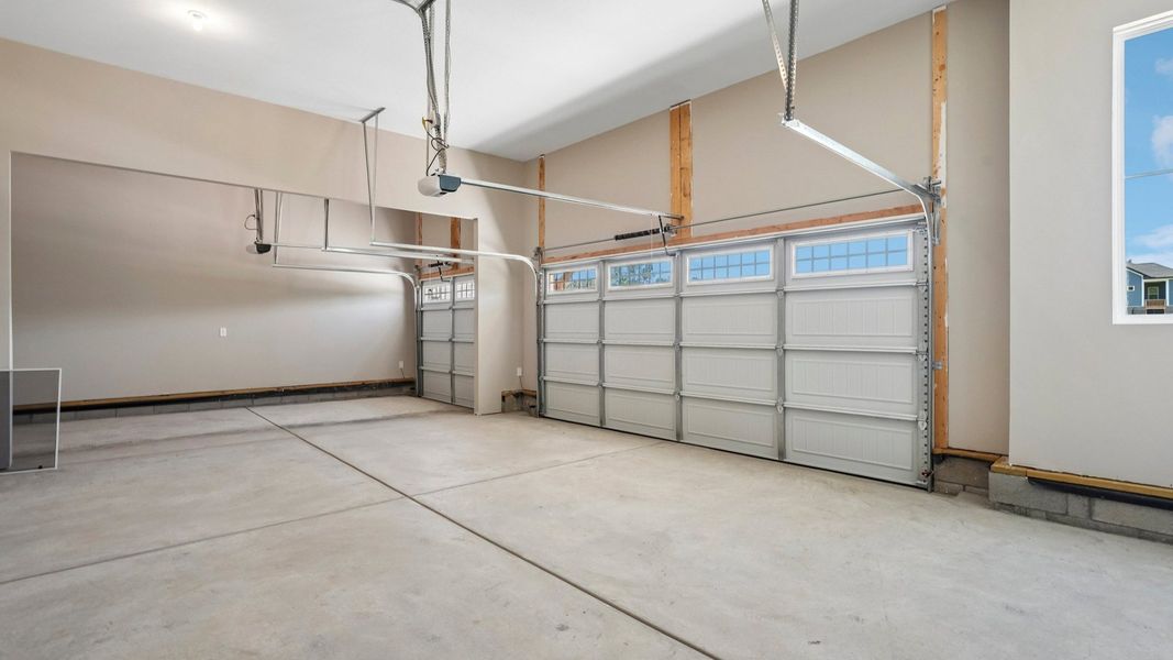 Spacious three-car garage for space convenience