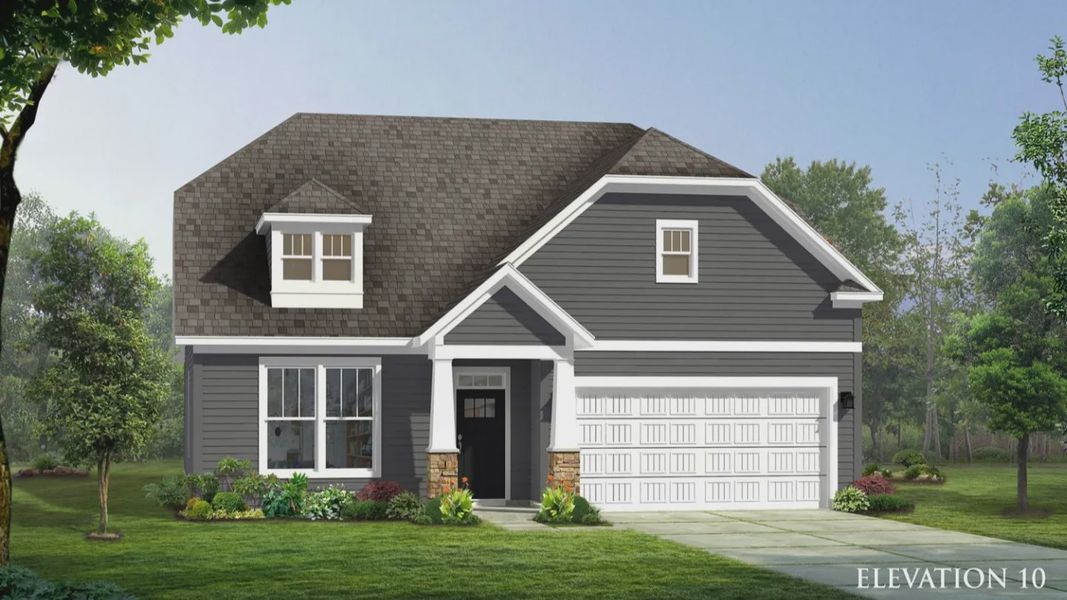 Representative exterior photo of a completed home built from the Cooper 3 by DRB Homes in The Reserve at Livingston Park, Easley, SC (Image 25).