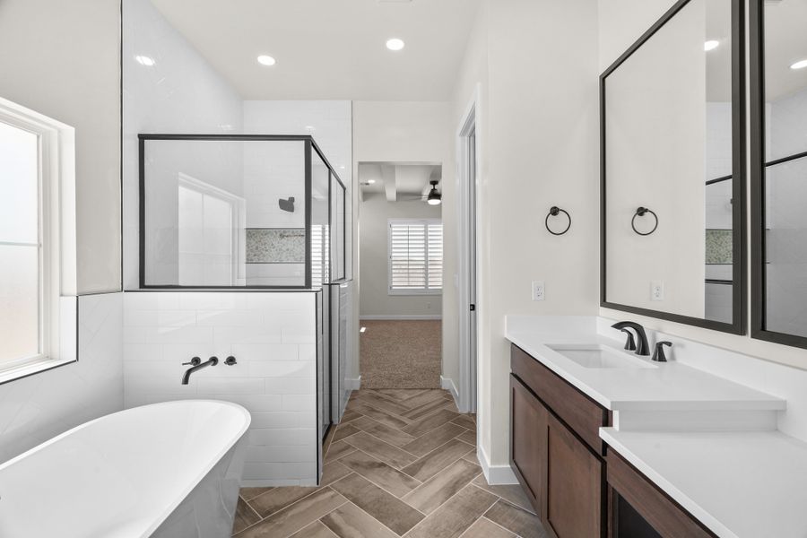 Representative furnished interior of a home built from the Scottsdale by LEH. Homes in Verdancia, El Paso (Image 52).