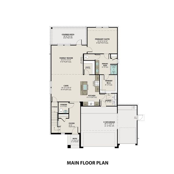 2D floor plan layout for the The Tierra with 3-Car Garage by Davidson Homes LLC in River Ranch Meadows, Dayton, TX (Image 4).