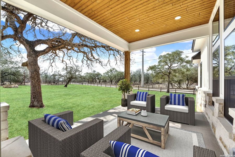 Exterior details and patio area of a home in , La Vernia (Image 33).