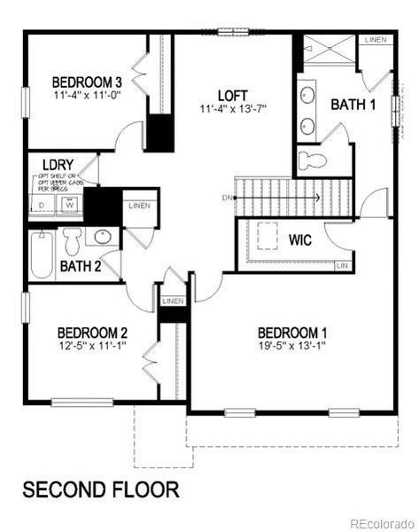2D floor plan layout of this home in Spring Valley Ranch, Elizabeth, CO (Image 2).
