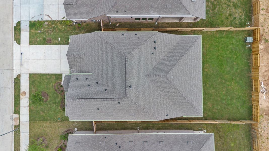 This aerial view of your home shows the amazing view of your lot.