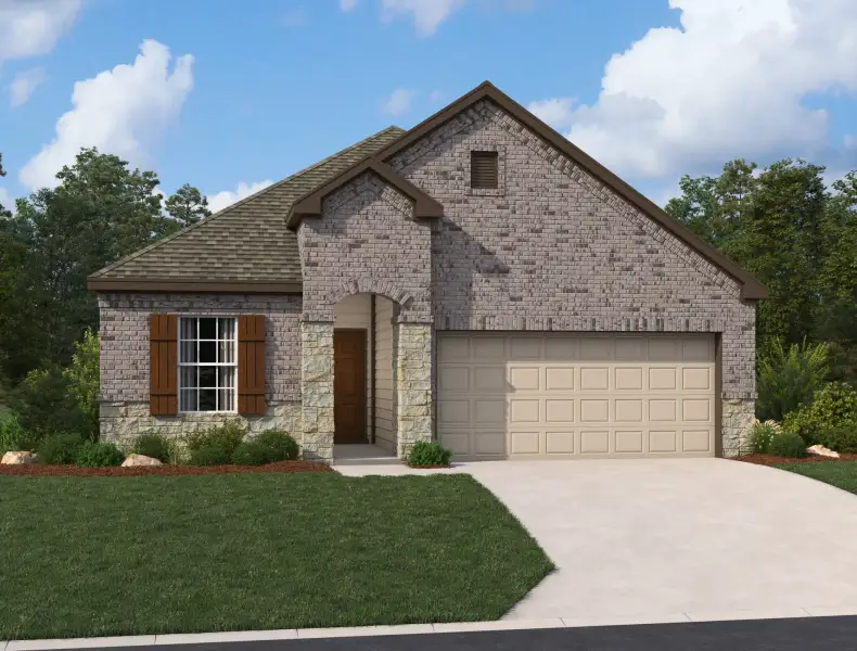 Representative exterior photo of a completed home built from the Hadley by Ashton Woods in Saddlebrook Ranch, Schertz, TX (Image 14).