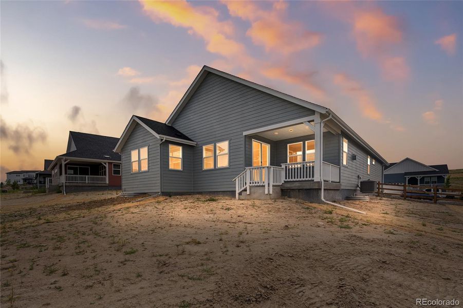Front exterior of a new home in Independence, Elizabeth, CO, highlighting curb appeal (Image 1). Front exterior of a new home in Independence, Elizabeth, CO, highlighting curb appeal (Image 1).