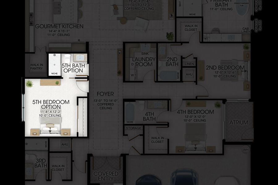 2D floor plan layout for the Savannah by GL Homes in Valencia Del Mar, Boynton Beach, FL (Image 22). 2D floor plan layout for the Savannah by GL Homes in Valencia Del Mar, Boynton Beach, FL (Image 22).