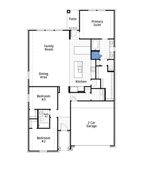 2D floor plan layout for the Glenhurst by Highland Homes in Monterra, Rockwall, TX (Image 4).