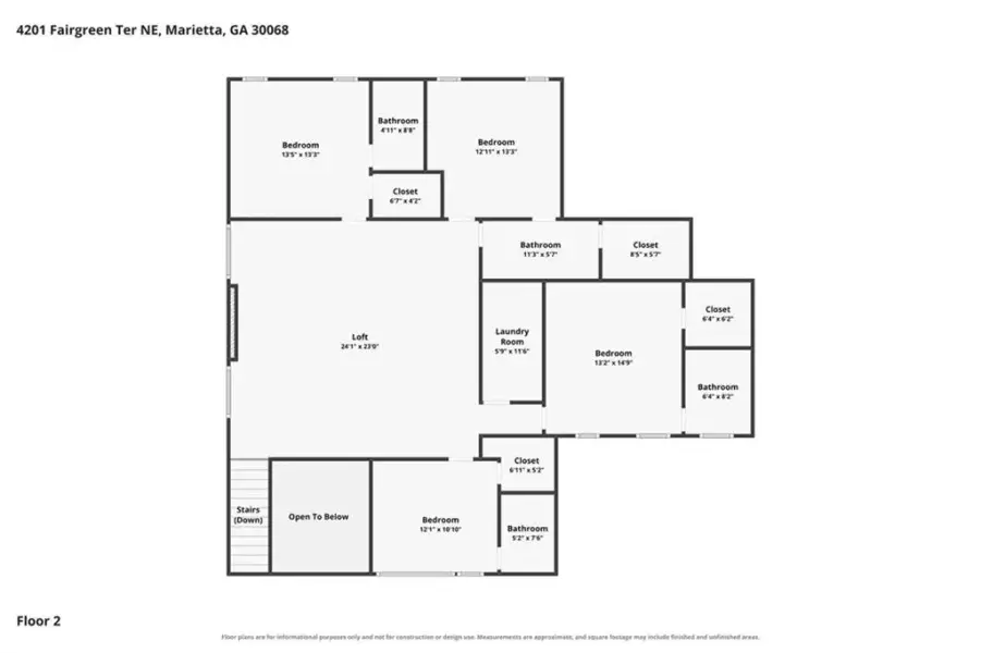 2D floor plan layout of this home in , Marietta, GA (Image 4).