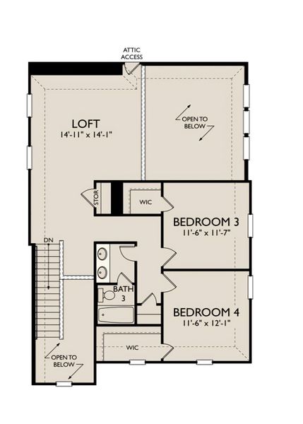 2D floor plan layout of this home in Emory Glen, Magnolia, TX (Image 6).