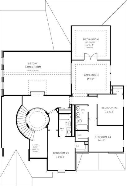 2D floor plan layout for the 3797W by Perry Homes in Ventana, Fort Worth, TX (Image 4). 2D floor plan layout for the 3797W by Perry Homes in Ventana, Fort Worth, TX (Image 4).
