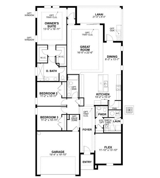 2D floor plan layout of this home in Sweetwater at Lakewood Ranch, Lakewood Ranch, FL (Image 3).