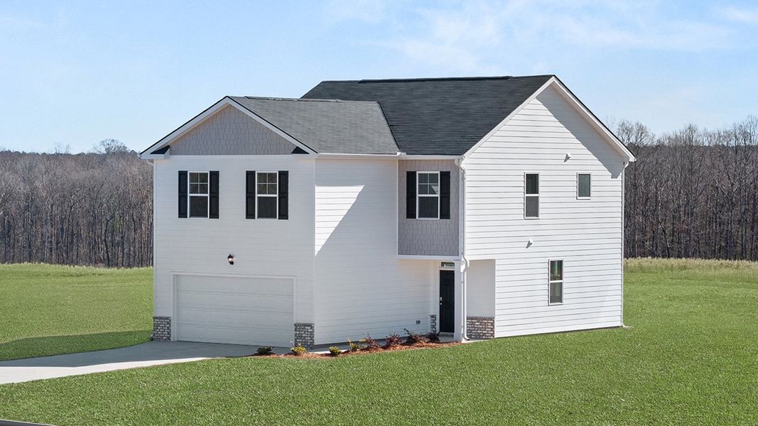 Front exterior of a new home in Shoal Creek, Hampton, GA, highlighting curb appeal (Image 2).