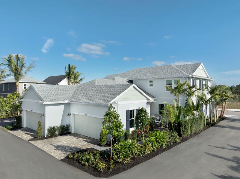 Representative exterior photo of a completed home built from the Paris by Mattamy Homes in Newfield, Palm City, FL (Image 19). Representative exterior photo of a completed home built from the Paris by Mattamy Homes in Newfield, Palm City, FL (Image 19).