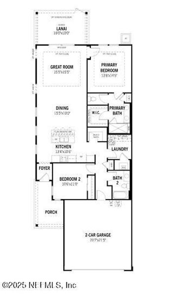 2D floor plan layout of this home in RiverTown - WaterSong, St. Johns, FL (Image 3).