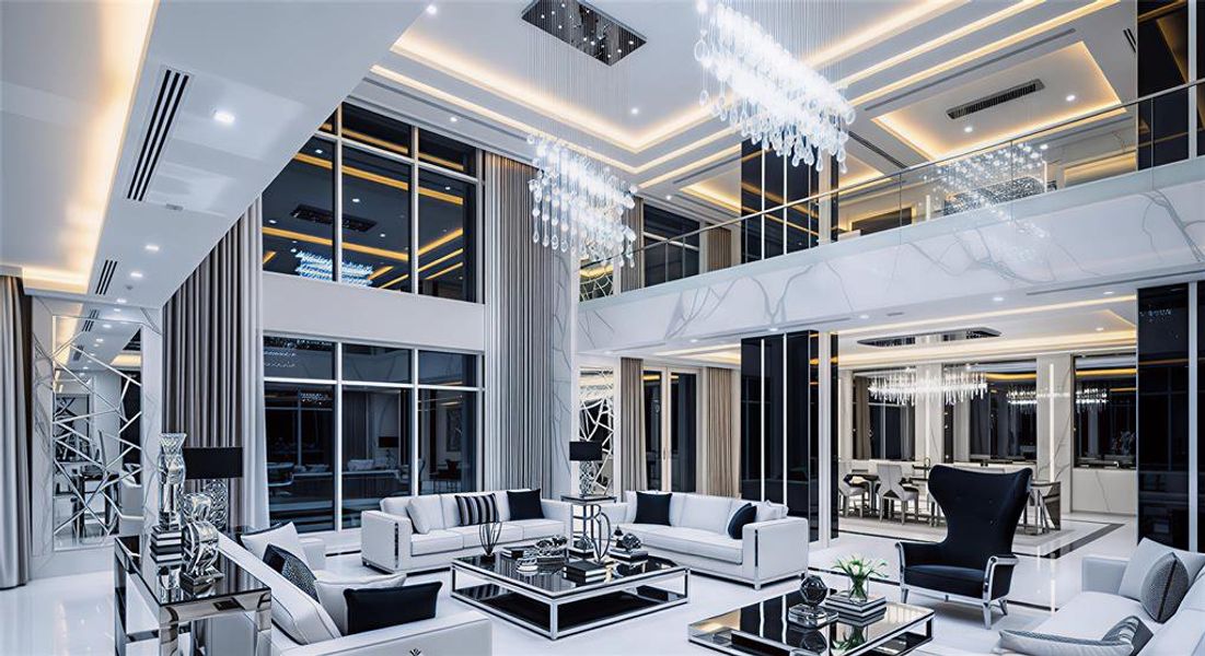 Community lobby featuring a high ceiling