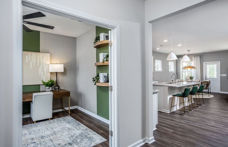 Furnished interior view inside a new home in Exchange at 401, Raleigh (Image 10).