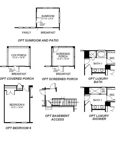 2D floor plan layout for the Summit by D.R. Horton in Harrison Valley, Simpsonville, SC (Image 5).