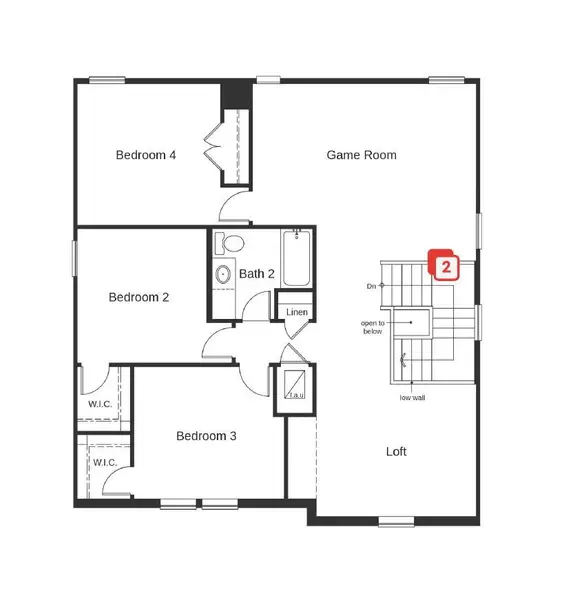 2D floor plan layout of this home in Sonterra - Cool Water, Jarrell, TX (Image 4).