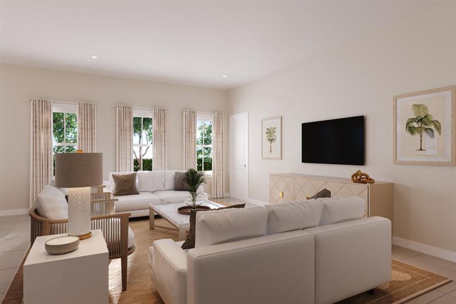 Representative furnished interior of a home built from the Aurora by Ryan Homes in Summerwoods, Parrish (Image 4).